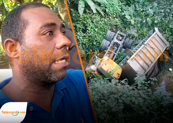 Camión cae de puente en comunidad Bijao; conductor y acompañante resultan heridos