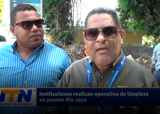 Instituciones realizan operativo de limpieza en puente Rio Jaya
