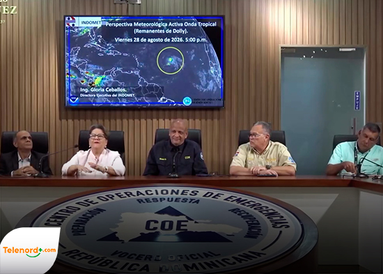 COE e INDOMET llaman a la población a mantenerse atenta ante los remanentes de la tormenta Dolly
